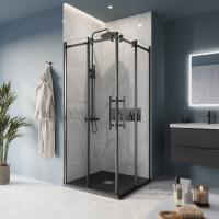 Душевой уголок BelBagno MARINO-A-2-90-C-NERO фото в интернет-магазине Русалия
