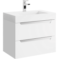 Подвесная тумба 70 Cube белый CUB0107W + умывальник Toledo 700 Tol.07.04.D Aqwella фото в интернет-магазине Русалия