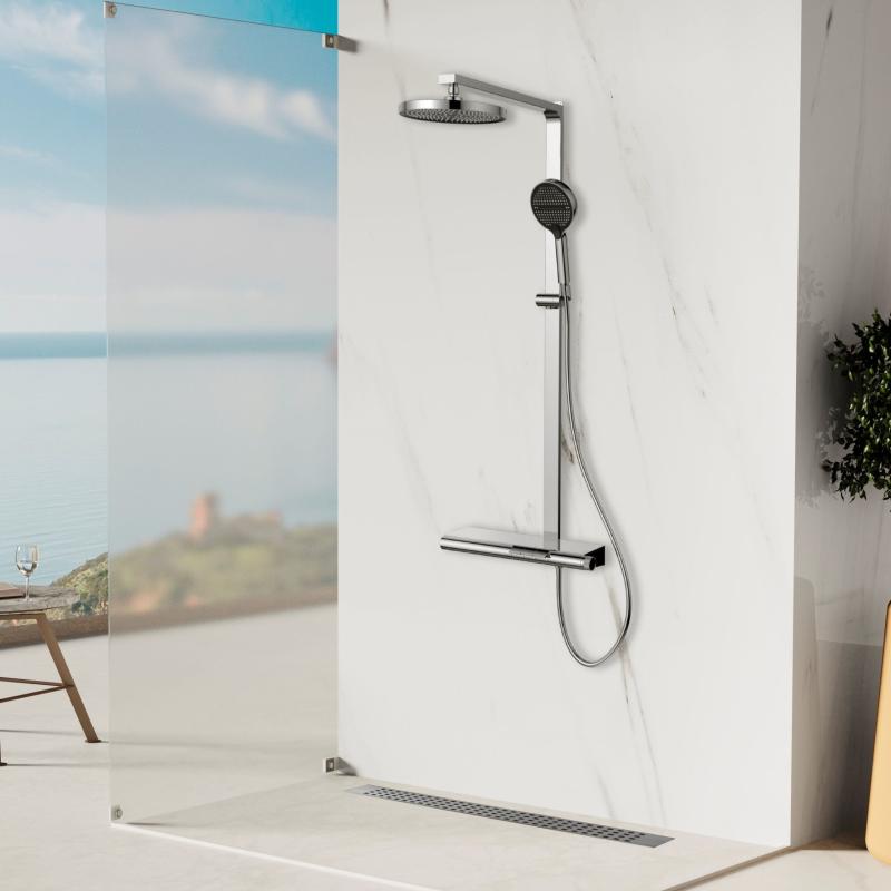 Душевая стойка Aspire VSFS-4AS1CH с изливом, хром Vincea