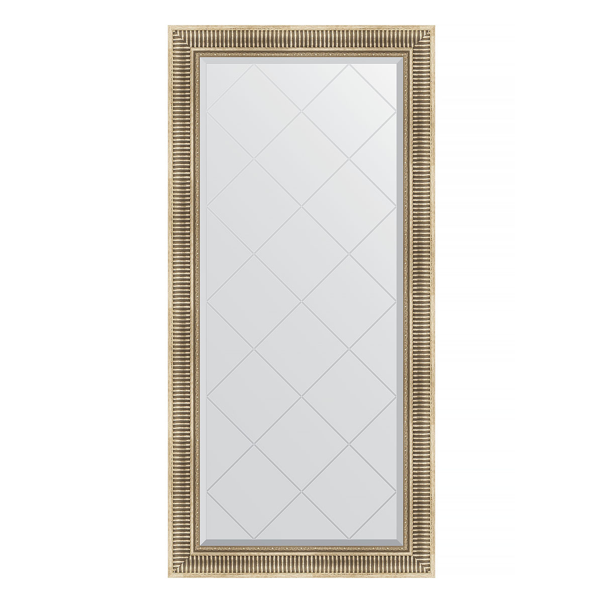 Зеркало настенное с гравировкой EVOFORM в багетной раме серебряный акведук, 77х160 см, BY 4282