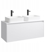 Подвесная тумба 120  Mobi белый MOB0112W+MOB0712W + умывальник Олимпия 560 4640021064269 Aqwella фото в интернет-магазине Русалия