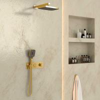 Душевой комплект VSFW-422T1BG встраиваемый, термостатический, 2 режима, брашированное золото Vincea фото в интернет-магазине Русалия