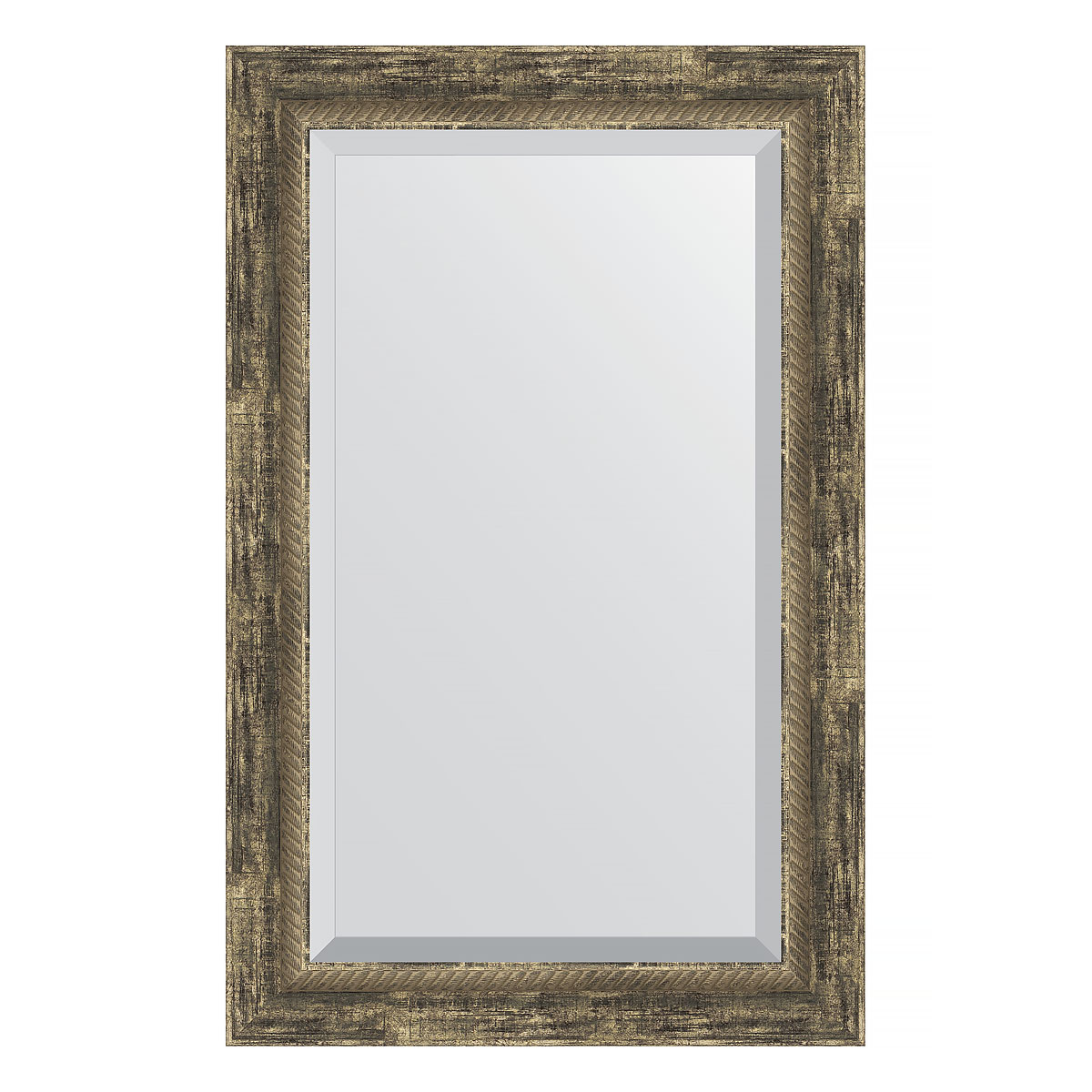 Зеркало настенное с фацетом EVOFORM в багетной раме старое дерево с плетением, 53х83 см, BY 3408