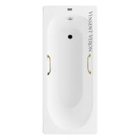 Ванна чугунная Vinsent Veron Soissons 170x70x42 с квадратными золотыми ручками VCN1707042H/VH0012GD фото в интернет-магазине Русалия