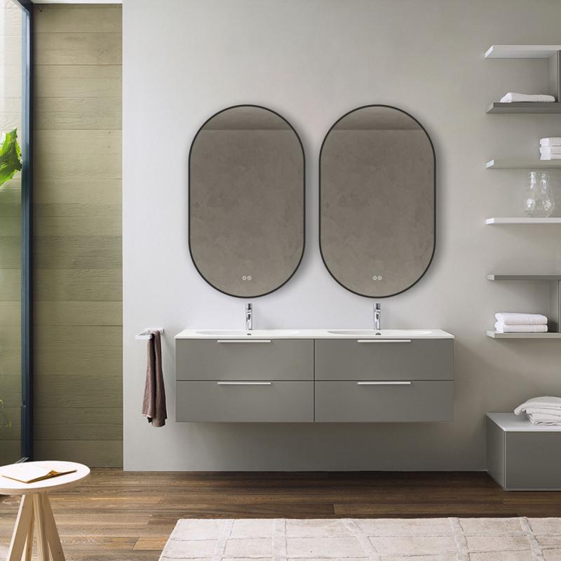 Зеркало LED VLM-3AU100B-2 600х1000 c сенсорным выключателем и диммером, антизапотевание Vincea