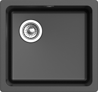RIVELATO Мойка BERKANA 45 подст.монтаж 1-чаш 485*455 nero арт. фото в интернет-магазине Русалия