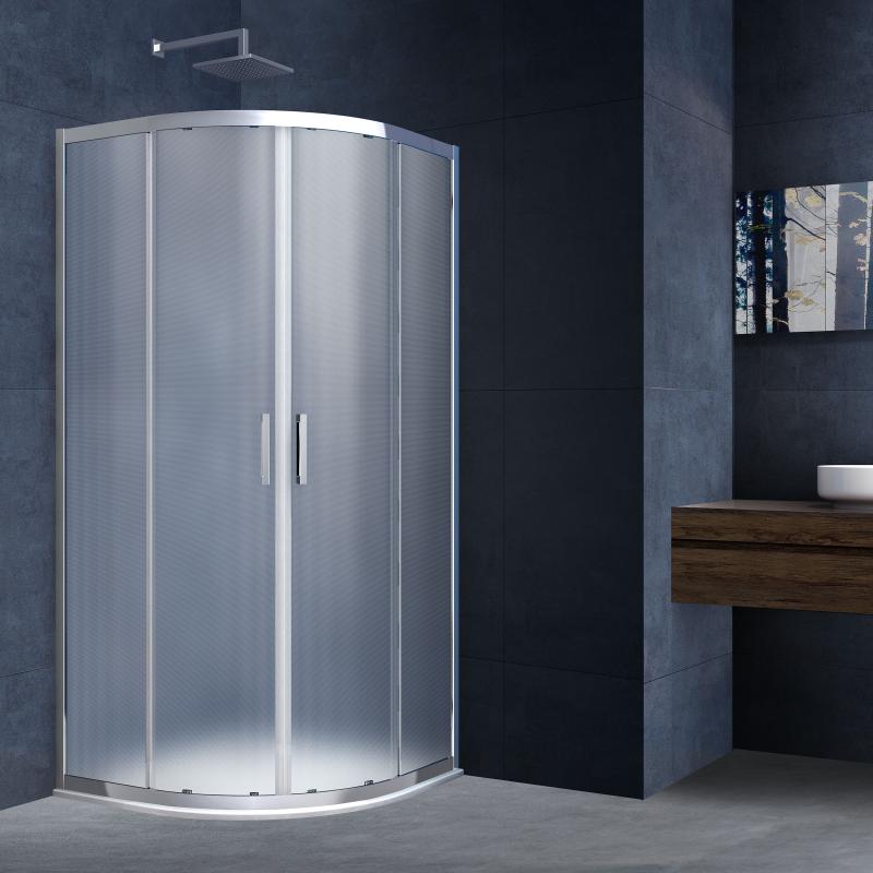 Душевой уголок Alhpa VSQ-3AL900MT, 900*900, хром, стекло текстурное Vincea