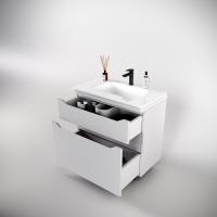 Тумба напольная "Марелла 80" (2 ящ.) Люкс антискрейтч белый матовый, PLUS + Умывальник Марелла Люкс 800х400 Style Line фото в интернет-магазине Русалия