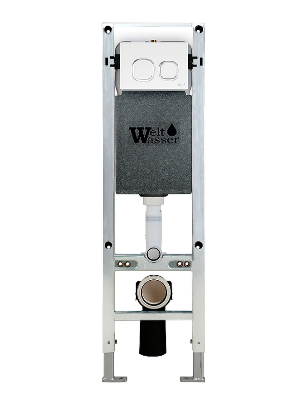 AMBERG 350 ST WT Инсталляция для подвесного унитаза. Белая кнопка WeltWasser