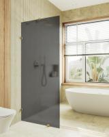 Душевая перегородка коннектор стена-стекло 1950*790 8 мм Графит матовый MGD-271-3 Maybah Glass фото в интернет-магазине Русалия