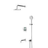 FT85A3RH30 X-Joy, набор: встроеный см-ль с ТМС, излив, верхний душ 220 мм, ручн.душ, хром AM.PM фото в интернет-магазине Русалия