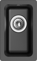 RIVELATO Мойка BERKANA 25 подст.монтаж 1-чаш 305*455 nero арт. фото в интернет-магазине Русалия