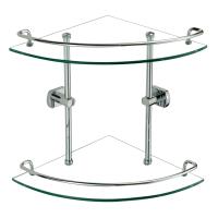Полка угловая стеклянная Savol S-099322, хром фото в интернет-магазине Русалия