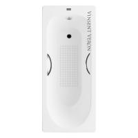 Ванна чугунная Vinsent Veron Soissons170x70x42 с дугообразными хромированнами ручками и антискользящим покрытием VCN1707042H/VH0015CH-AS фото в интернет-магазине Русалия