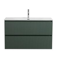 UNO-MINI База под раковину подвесная с фрезерованными ручками по всей длине фасада с двумя выкатными ящиками, Еловый Матовый, 1000x395x608, UNO-MINI-1000-2C-SO-VO Belbagno фото в интернет-магазине Русалия