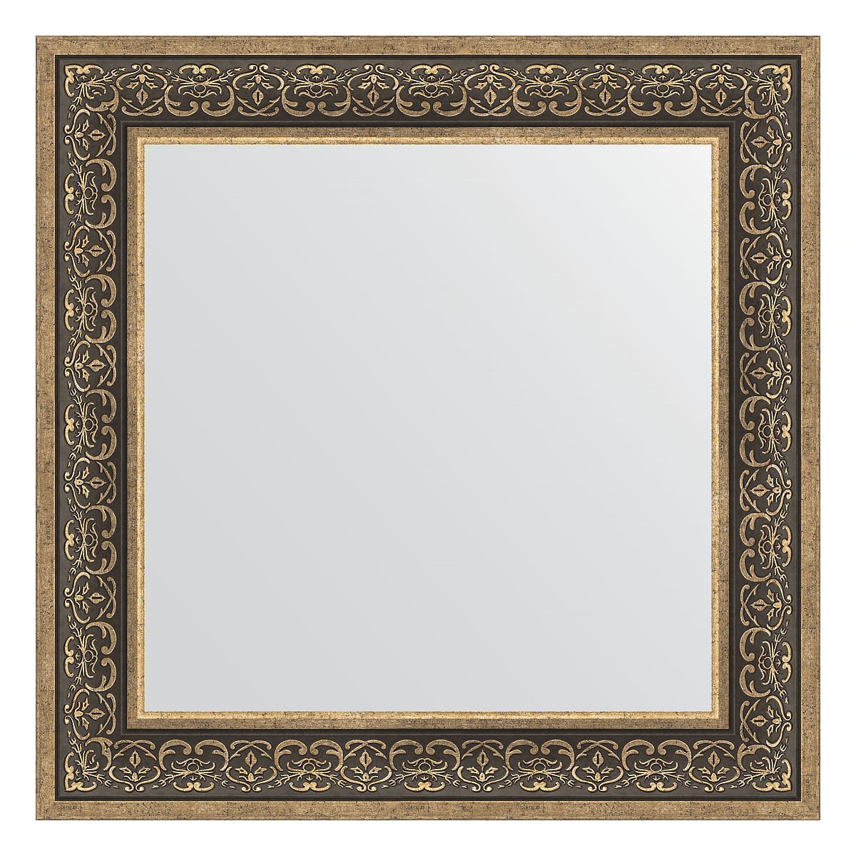 Зеркало настенное EVOFORM в багетной раме вензель серебряный, 73х73 см, BY 3160