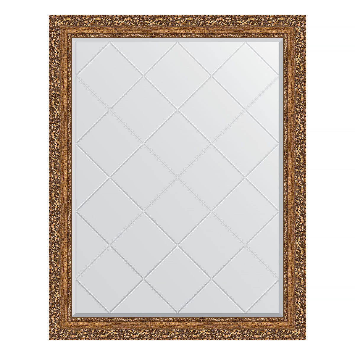 Зеркало настенное с гравировкой EVOFORM в багетной раме виньетка бронзовая, 95х120 см, BY 4357