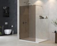 Душевая перегородка CEZARES LIBERTA-L-1-120-120-BR-Cr тонированное (бронза), профиль хром фото в интернет-магазине Русалия