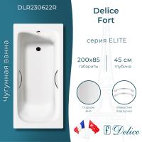 Ванна чугунная Delice Fort 200х85 с отверстиями под ручки DLR230622R фото в интернет-магазине Русалия
