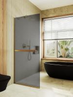 Душевая перегородка в узком профиле 1950*890 Стекло 8 мм Графит матовый +Полотенцедержатель MGD-736-3у Maybah Glass фото в интернет-магазине Русалия