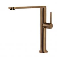 Смеситель высокий для кухни однорычажный с поворотным изливом KITCHEN 388401MACU медь Ramon Soler фото в интернет-магазине Русалия