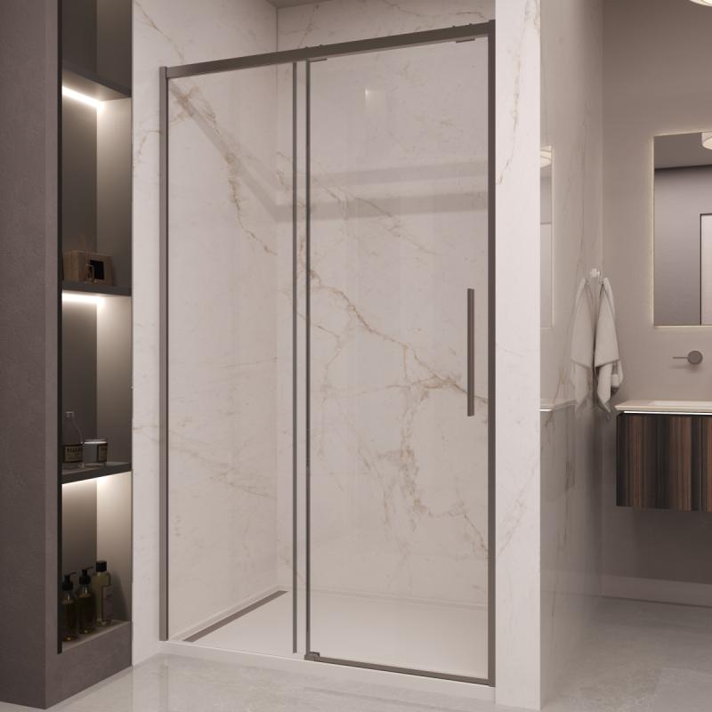 Душевая дверь Stella VDS-1ST110CLGM, 1100, вороненая сталь, стекло прозрачное Vincea