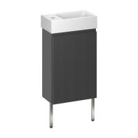 Тумба с раковиной WC Area 40 см матовый темно-серый 221802004 Wellsee фото в интернет-магазине Русалия