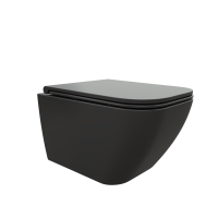 Унитаз MIMI Aria MB подвесной безободковый черный матовый, ТЕРМООБЖИГ (не плёнка) CT8920 Ceruttispa (510х350х355) фото в интернет-магазине Русалия