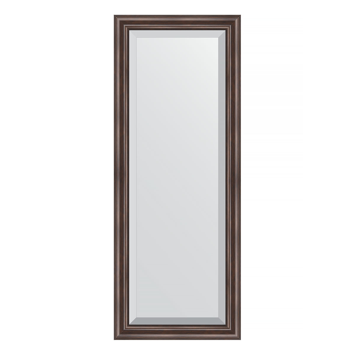 Зеркало настенное с фацетом EVOFORM в багетной раме палисандр, 51х131 см, BY 1154