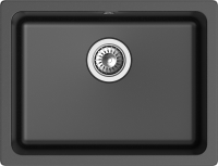 RIVELATO Мойка BERKANA 50 подст.монтаж 1-чаш 560*430 nero арт. фото в интернет-магазине Русалия