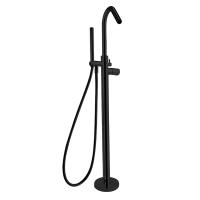 Напольный смеситель для ванны однорычажный с душевым комплектом TZAR 348503DNM матовый черный Ramon Soler фото в интернет-магазине Русалия