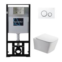 Сет AZARIO инсталляция с панелью смыва + унитаз Nova с сиденьем микролифт+клавиша, белый хром (AZ-8010-1000+AZ-8200-0045+AZ-2216 SP) фото в интернет-магазине Русалия