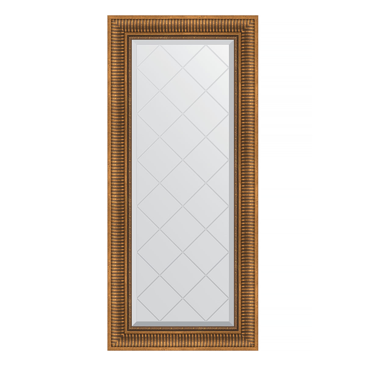 Зеркало настенное с гравировкой EVOFORM в багетной раме бронзовый акведук, 57х127 см, BY 4068