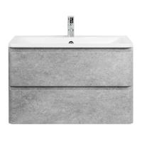 ALBANO База под раковину подвесная с двумя выкатными ящиками, Cemento Verona Grigio, 1000x450x500, ALBANO-1000-2C-SO-CVG Belbagno фото в интернет-магазине Русалия