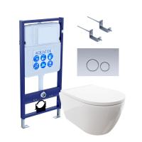 SET AQUATEK ПОЛАРИС (рама AQUATEK Standard INS-0000012+унитаз ПОЛАРИС AQ0700-00 с тонким сиденьем soft-close+ крепеж KKI-0000002 +панель KDI0000019) фото в интернет-магазине Русалия
