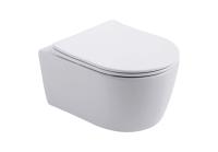 Унитаз подвесной безободковый Европа AQ1106L-00 с сиденьем микролифт Aquatek фото в интернет-магазине Русалия