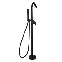 Напольный смеситель для ванны однорычажный с душевым комплектом URBAN CHIC 218503DNM матовый черный Ramon Soler фото в интернет-магазине Русалия