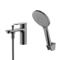 AQ1844BGM НИКА смеситель врезной на борт ванны на 1 отв., оружейная сталь Aquatek фото в интернет-магазине Русалия