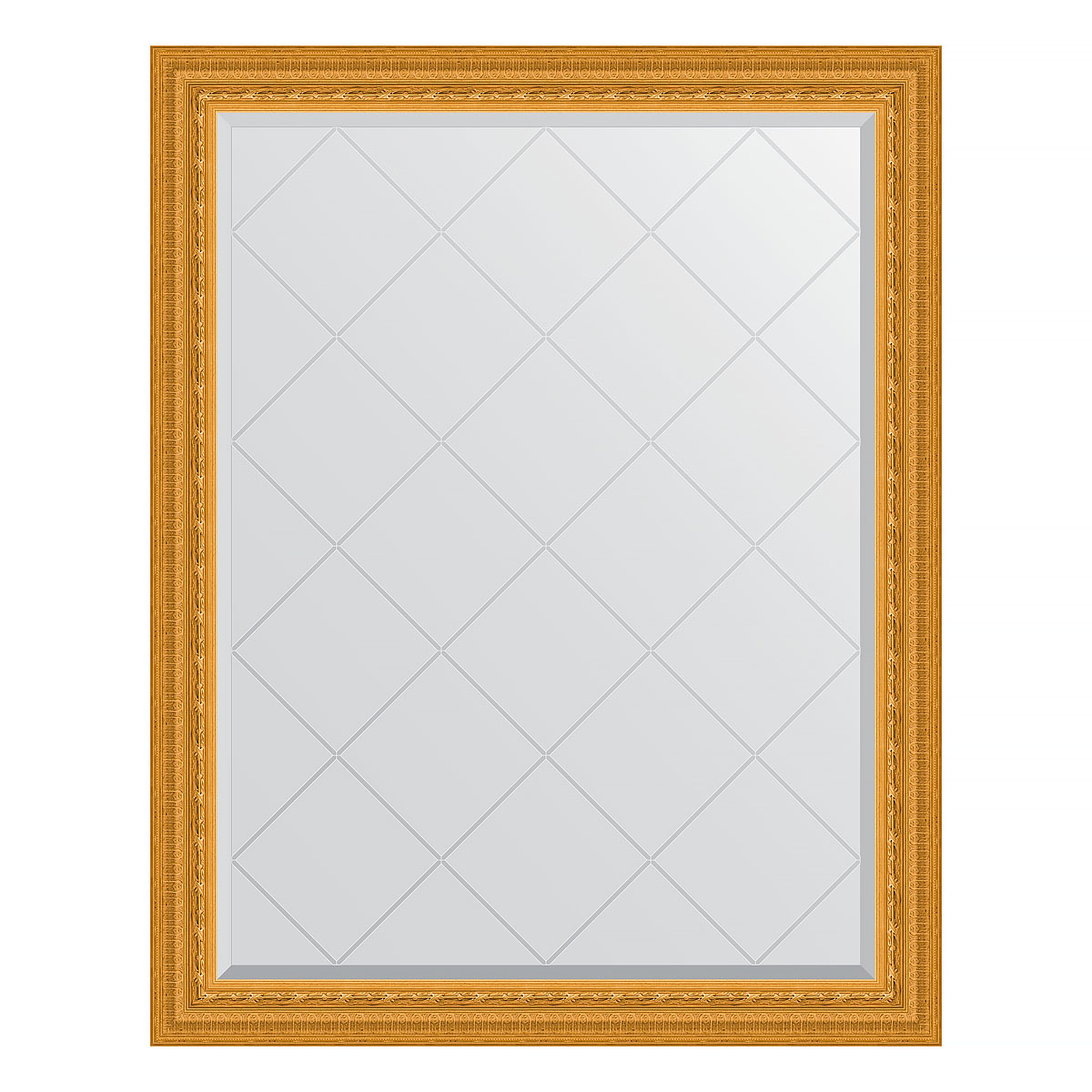 Зеркало настенное с гравировкой EVOFORM в багетной раме сусальное золото, 95х120 см, BY 4353