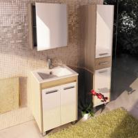 COMFORTY. Тумба-умывальник "Тулуза-60Д" сосна лоредо с раковиной "Quadro 60" фото в интернет-магазине Русалия