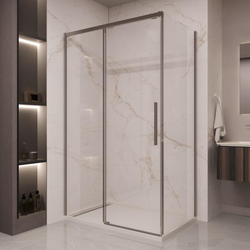 Душевой уголок Stella VSR-1ST1015CLGM, 1500*1000, вороненая сталь, стекло прозрачное Vincea