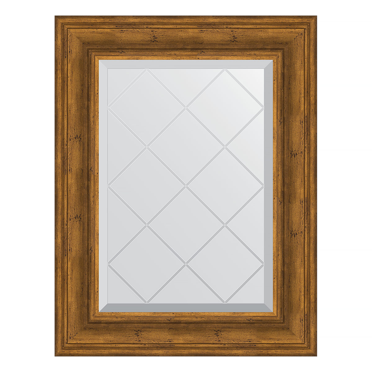 Зеркало настенное с гравировкой EVOFORM в багетной раме травленая бронза, 59х76 см, BY 4032