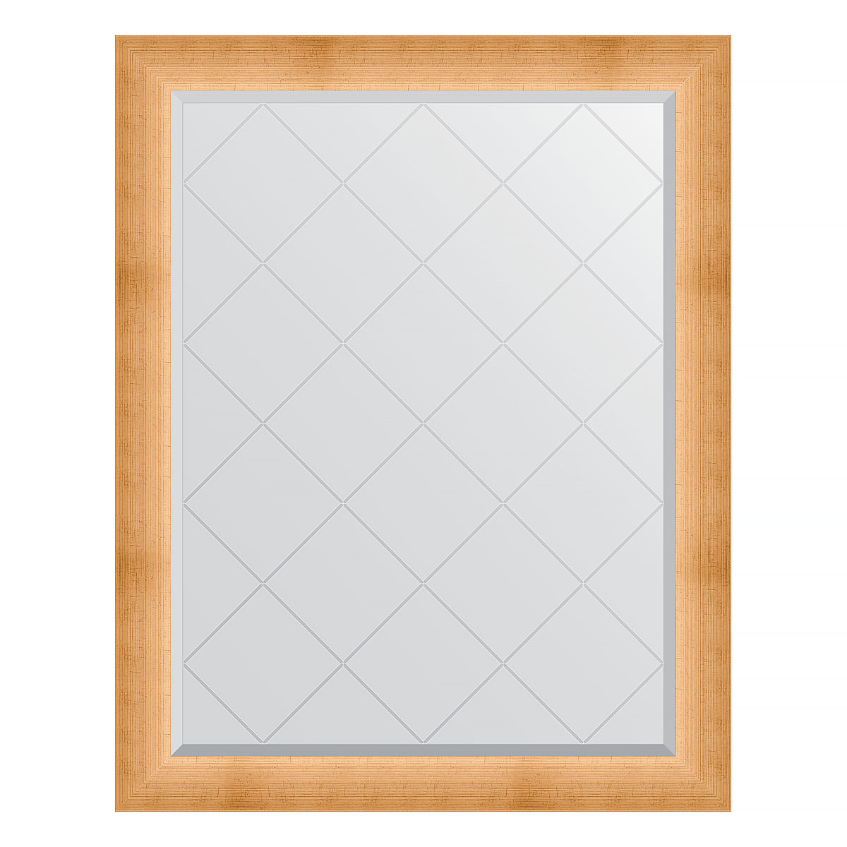 Зеркало настенное с гравировкой EVOFORM в багетной раме травленое золото, 96х121 см, BY 4525