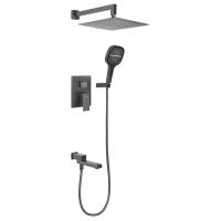 Душевая система встраиваемая Hansberge H6075BG, графит фото в интернет-магазине Русалия