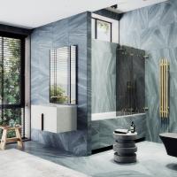 Шторка для ванны складная 4 секции 1400*980 Стекло 6 мм Графит MGV-588-3 MaybahGlass фото в интернет-магазине Русалия