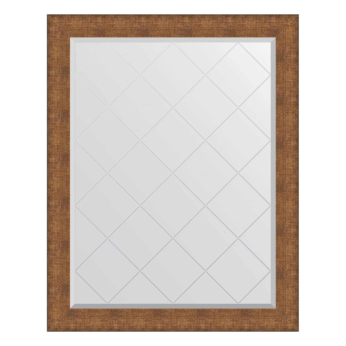 Зеркало настенное с гравировкой EVOFORM в багетной раме медная кольчуга, 97х122 см, BY 4561