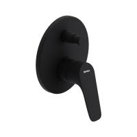 777100300 Jupiter, Смеситель монтируемый в стену ванной - душевой (черный) фото в интернет-магазине Русалия