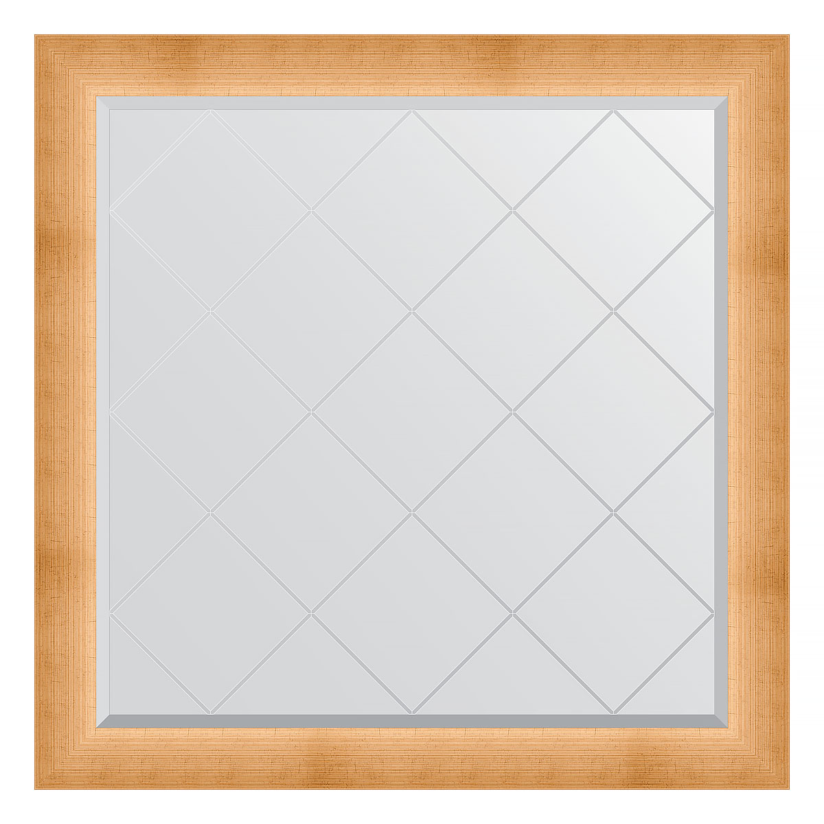 Зеркало настенное с гравировкой EVOFORM в багетной раме травленое золото, 106х106 см, BY 4527