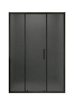 Душевая дверь раздвижная по центру MaybahGlass 1950*2100 стекло 6 мм графит матовый , профиль черный MGD-2802-6 фото в интернет-магазине Русалия