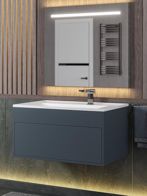 Тумба с раковиной для ванной Uperwood Lotus Premium подвесная, 80 см, серая 39340207462